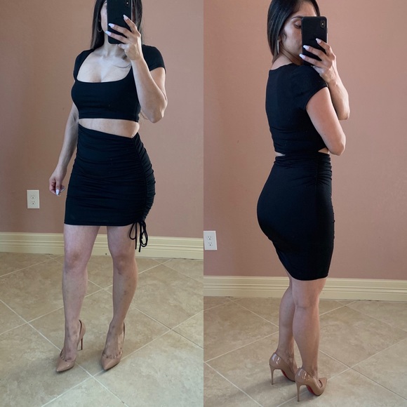 JESSYE Cut Out Side Ruched Bodycon Dress - Picture 3 of 4